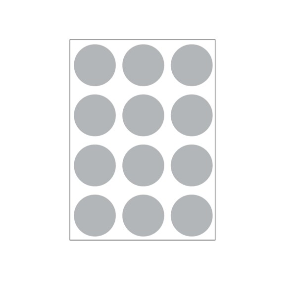1-1/4" Color Coding Dots Silver - Sheet Form